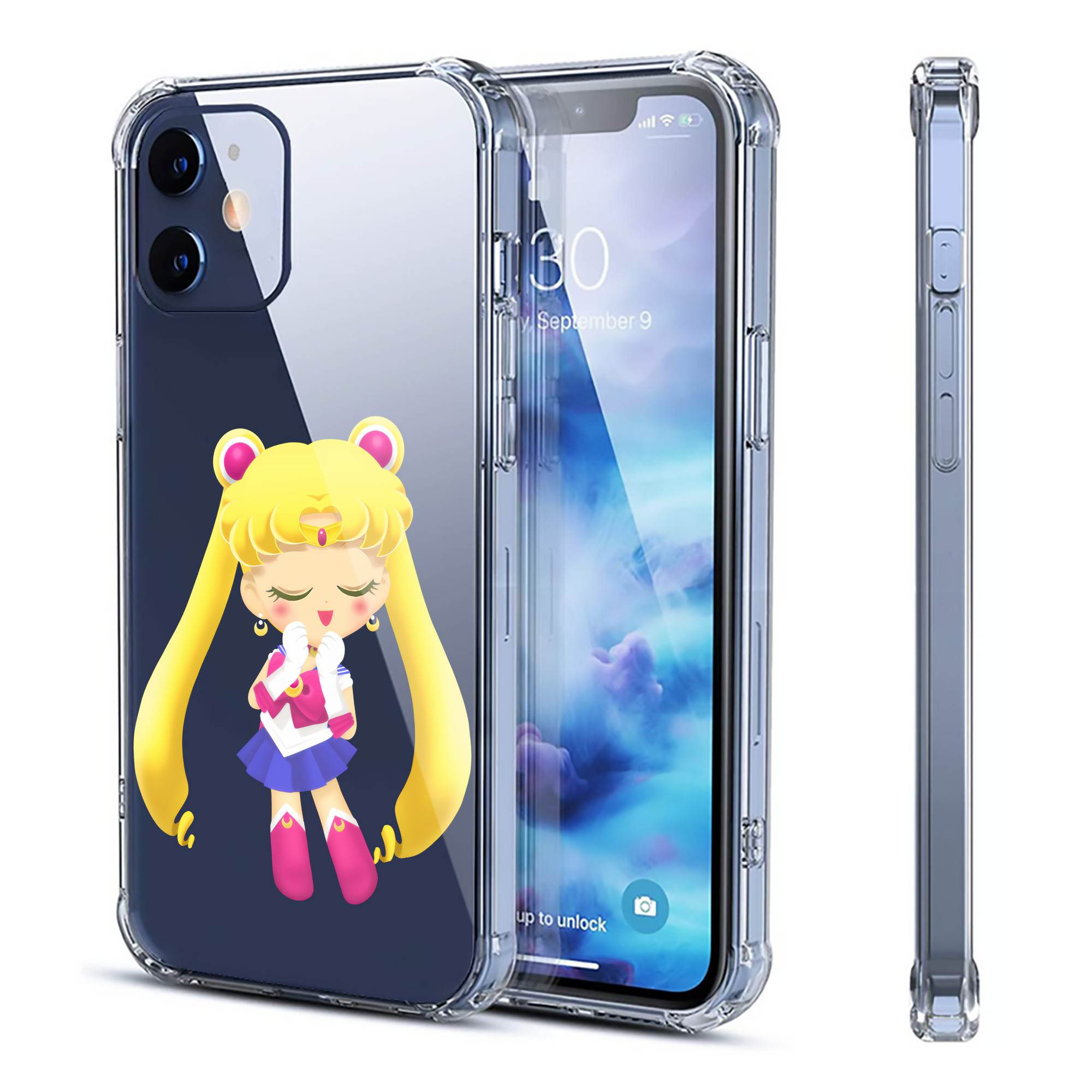 （画像用） 美少女戦士セーラームーン 月野 うさぎ つきの うさぎ Sailor Moon Tsukino Usagi 【iPhone 12シリーズ対応】透明スマホケース（クリアソフトケース）